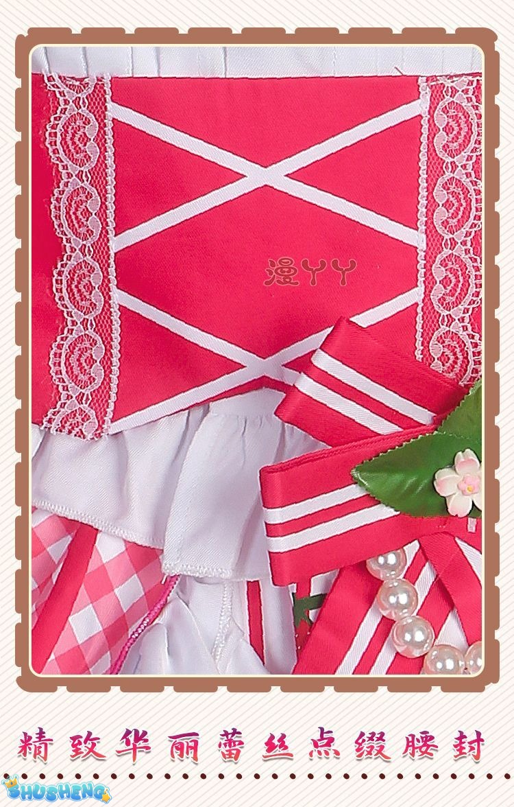 Anime Strawberry Miku 15th Anniversary Cosplay Costume Miku Lovely Lolita Dress Women Halloween Uniform Party Fancy Dress