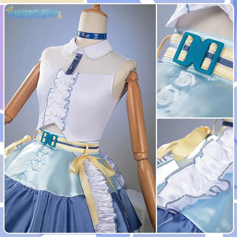 Shusheng-N Gakuen IDOLM@STER Kotone Fujita Cosplay Costume Halloween Carnival Sweet Lolita Dress Accessories Props Wig Men's Women's Set