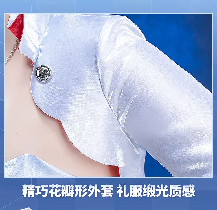 Shusheng-R RWBY Weiss Schnee Ice queen Cosplay Ruby Costume Coat strapless dress bag crown cummerbund set Halloween sweet Woman uniform