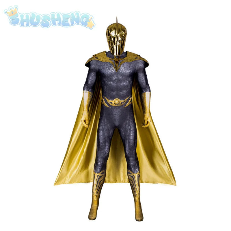 Movie Black Adam Cosplay Teth-Adam Costume Doctor Cos Fate Jumpsuit Headwear Cloak Halloween Party Men Combat Uniform Set
