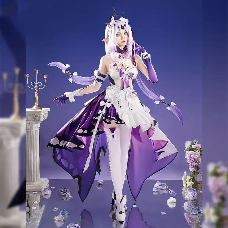 Game Honkai: Star Rail Castorice Cosplay Costume Halloween Carnival Gorgeous Dress Ladies Lolita Props Accessories Sweet Set