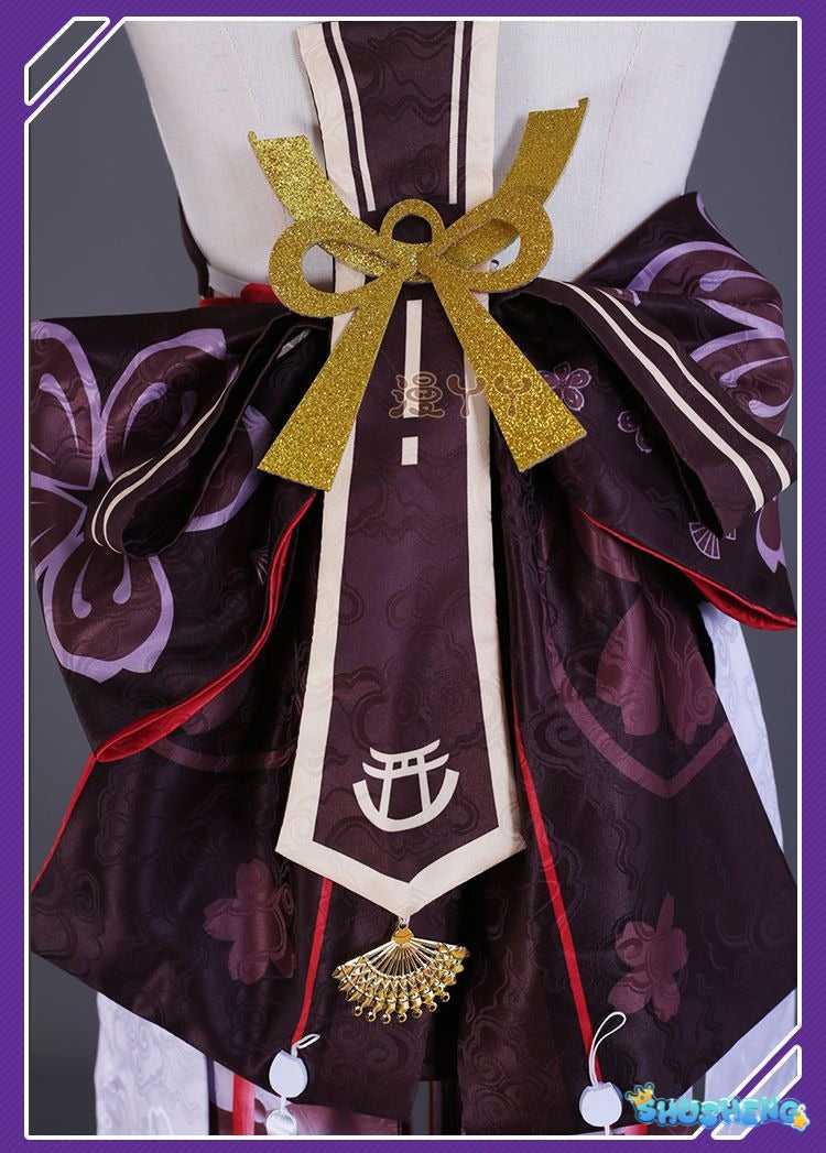Genshin Impact Yae Miko Full Set Guuji Yae Cosplay Costume Wig Earning Headwear Ears Tail for Comic Con