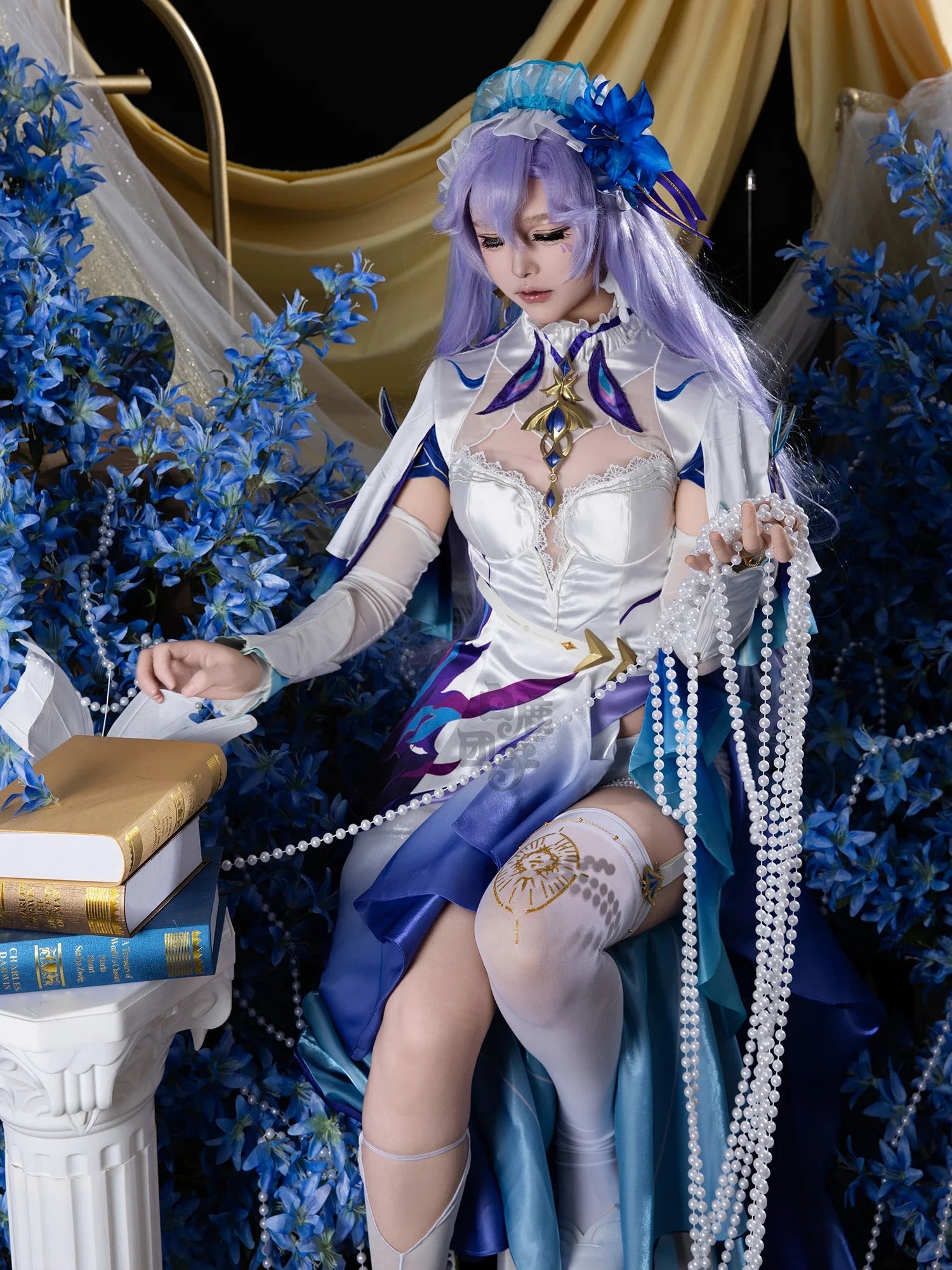 Shusheng-R Wuthering Waves Cantarella Cosplay Costume Wig Dress Headwear Earrings Rinascita Fisalia Family Halloween Party for Women Girls