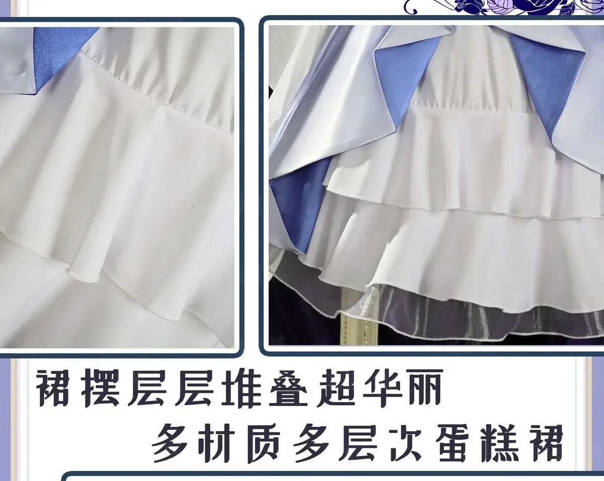 Shusheng-N Game Genshin Impact Keqing Cosplay Costume Halloween Carnival Sweet Lolita Dress Props Wig Accessories Women's New Keqing Set