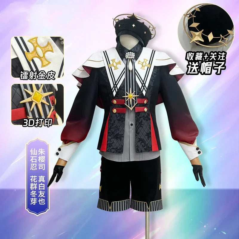 Together Stars!Suo Tsukasa Mashiro Tomoya Sengoku Shinobu Hanamura Fuyume Cosplay Costume Uniform Halloween Carnival Party