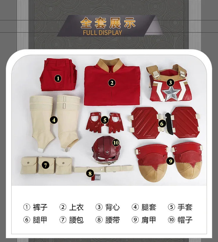 Movie Thunderbolts Red Guardian Cosplay Costume Uniform Halloween Carnival Party Christmas Play Role Clothes Clothing