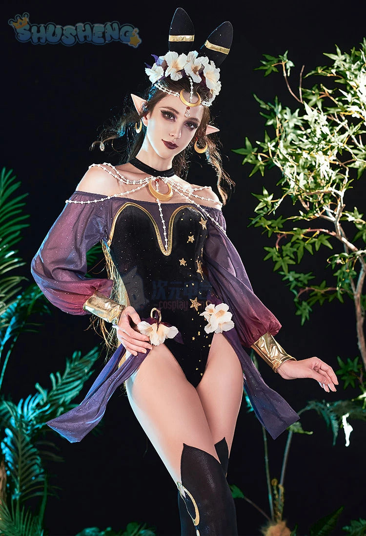 Anime Umbreon cosplay 2024 latest costume wings wig headband sexy dress girl Halloween party set
