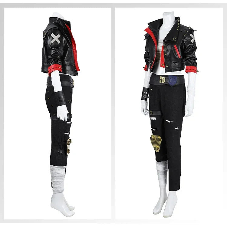 Arcang2 lol VI cosplay costume leather coat men women uniform suit Halloween party Carnival role play outfits Shusheng