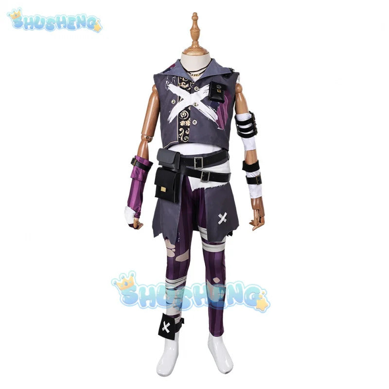 Arcane Isha Cosplay Costume Kids Graffiti set Uniform Halloween Carnival Party Christmas Play Role Clothes Clothing Shusheng