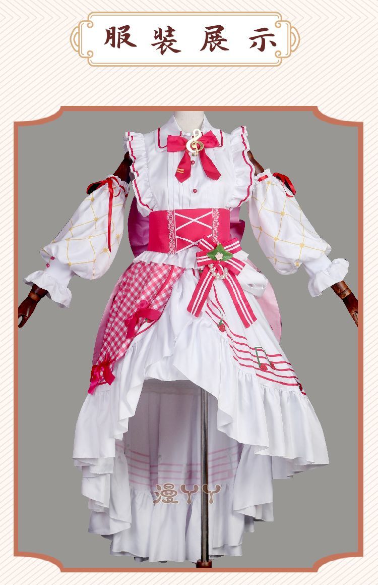 Anime Strawberry Miku 15th Anniversary Cosplay Costume Miku Lovely Lolita Dress Women Halloween Uniform Party Fancy Dress