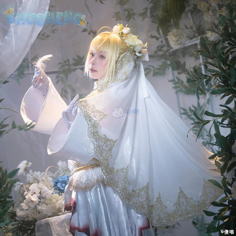 Saber Game FGO Cosplay Fate/Grand Order Costume Elegant gorgeous leather jumpsuit tail headband props Halloween part full set