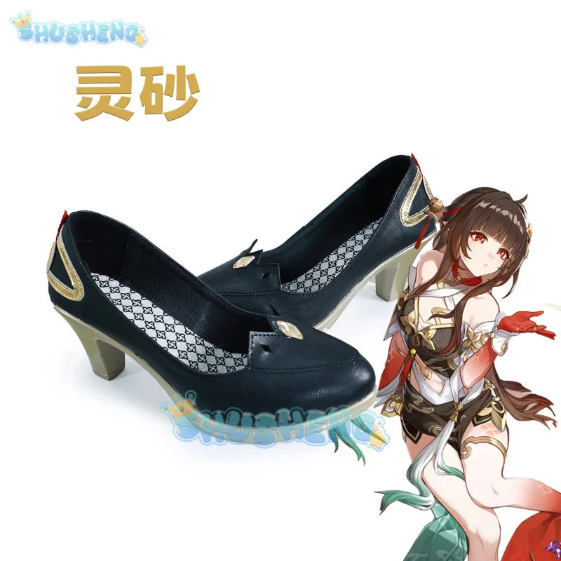 Lingsha shoes cosplay game honkai: Star Rail Universal fashion high-heels women Halloween party role play accessories Shusheng