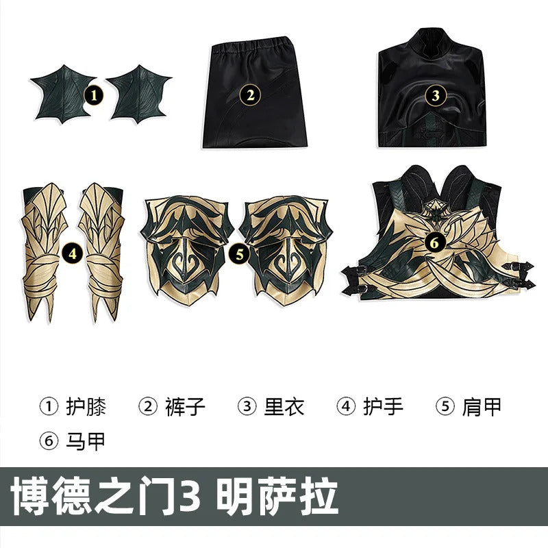 Game Baldur's Gate 3 Minthara Cosplay Costume Women Leathe Battle Suit with Accessories Halloween Carnival Party Outfits