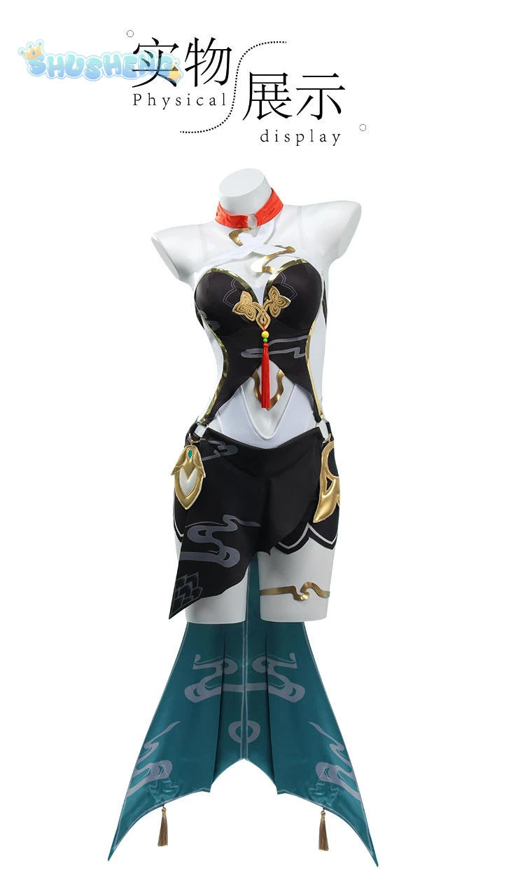 Game honkai: Star rail lingsha cosplay anime women fashion costume role play clothing Halloween carnival outfit full set