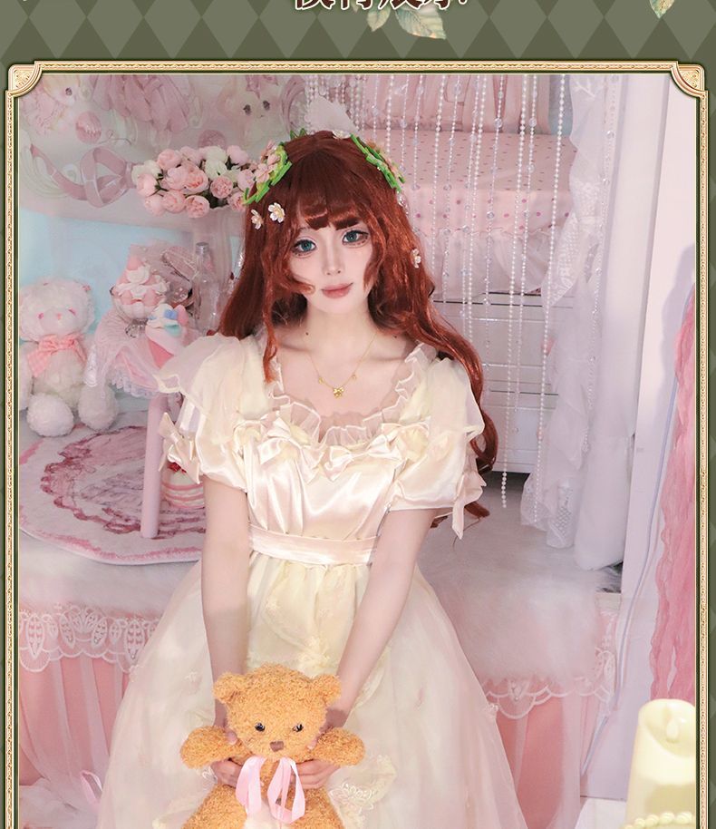 Eurydice Little Girl Cosplay Game Identity V Costume Girl Memory Alice Dress Headgear Wig Set Halloween Party Outfit Women