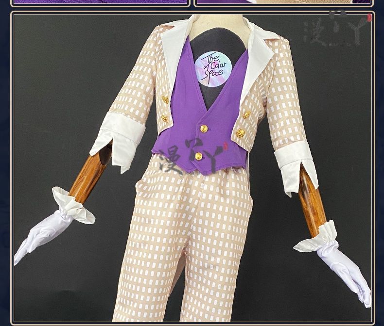 Jose Baden Cosplay Game Identity V Costume Pirate Radio First Costume Grid Uniform Suit Halloween Party Outfit for Man
