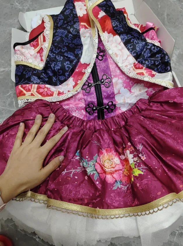Anime LoveLive! Nico Yazawa Cosplay Nico Costume Women Chinese cheongsam vest bracelet headband socks set Halloween sweet dress