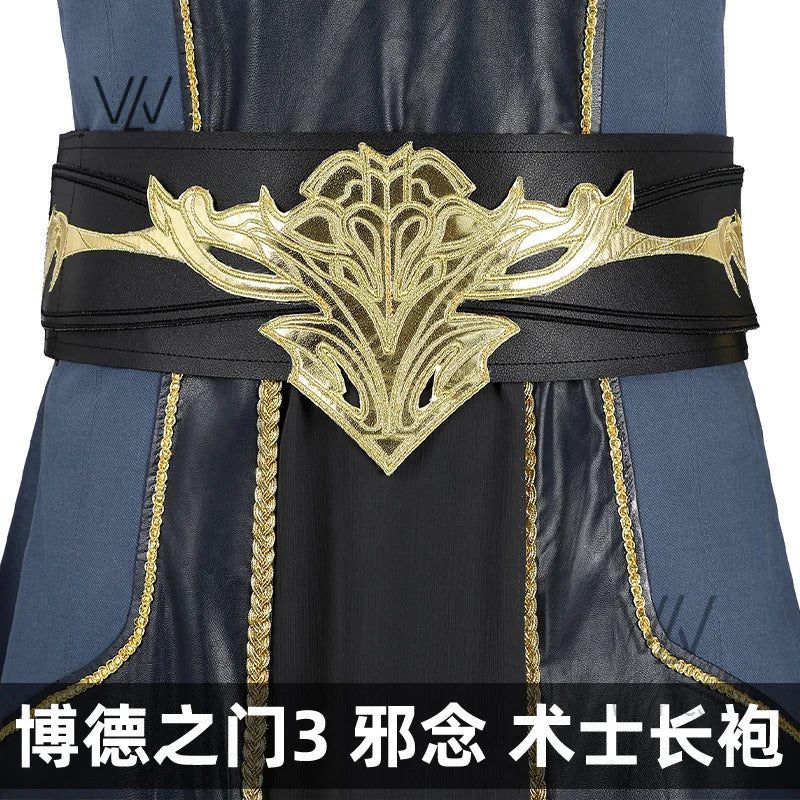 The Dark Urge Cosplay Costume BG3 Male White Dragonborn and a Sorcerer Outfits Shoes Full Set Halloween Carnival Party Clothing