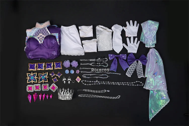 Shusheng-N Game LOL Prestige Crystal Rose Lux Cosplay Costume Game LOL Lux Cosplay Outfit Halloween Women Suit New Skin