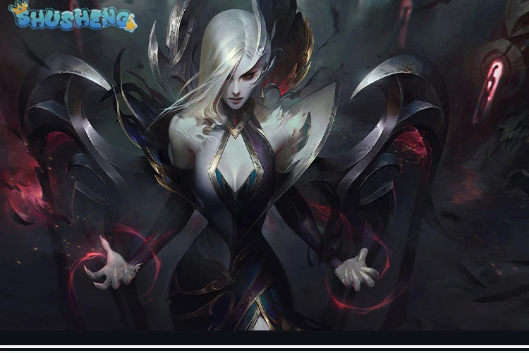 Game LOL Morgana Cosplay Costume Dress Set Women Coven Morgana Fashion Dress With Accessories Outfits Halloween Costume