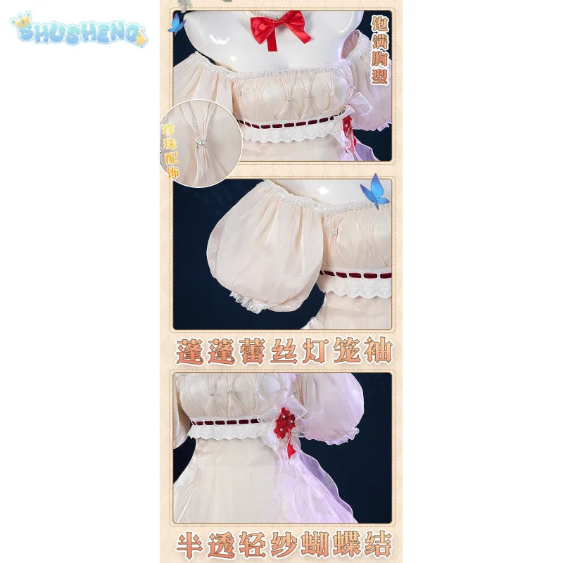 Shusheng-R Asuka Langley Soryu Anime EVA Cosplay Costume The Language of Flowers Sweet dress accessory prop set Halloween carnival uniform