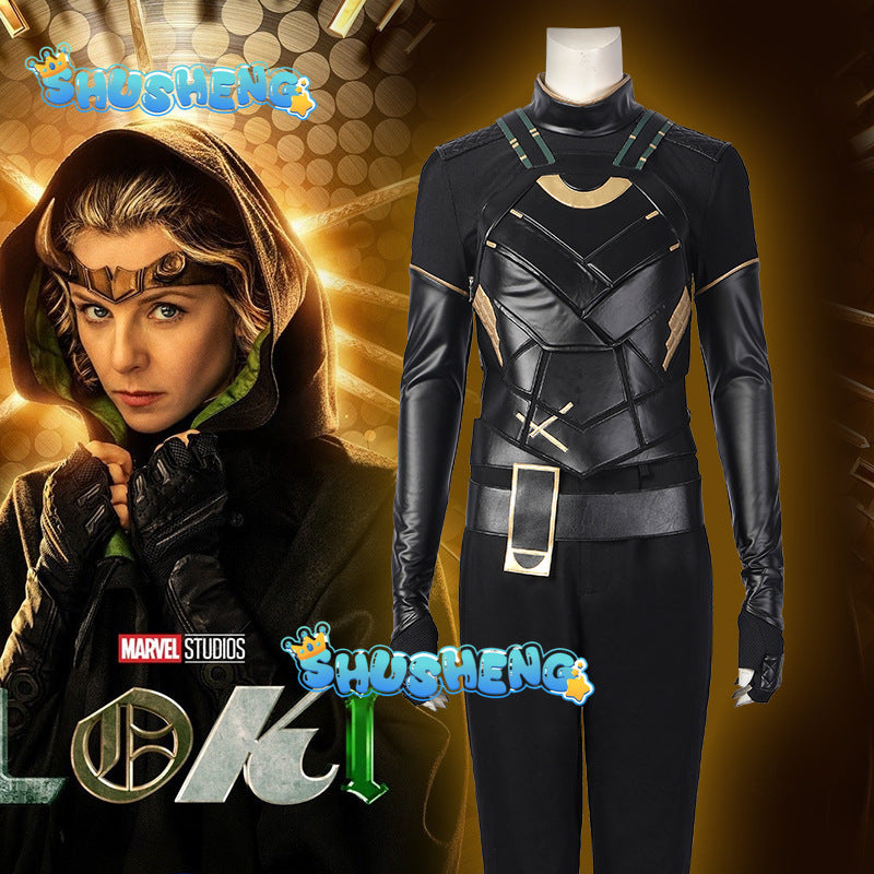 Loki Season 1 Cosplay Loki Costume Cloak Vest Horns Crown Outfits for Halloween Carnival Game Party full set