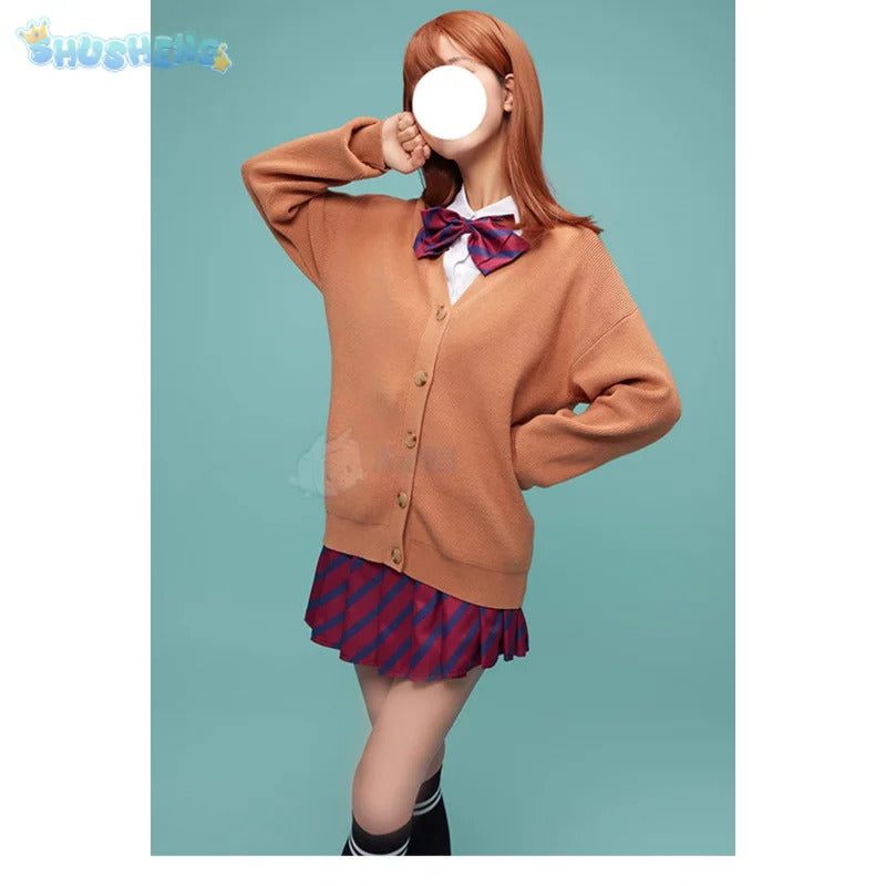 Anime Yamai Ren Komi Can't Communicate Cosplay Costume Halloween Carnival Sweet JK Uniform Sweater Coat Socks Women's Man Set
