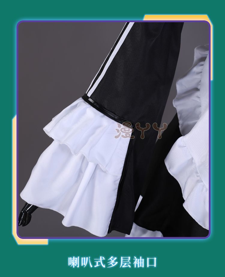 Hatsune Miku Black White Maid Apron Dress Uniform Outfit Anime Cosplay Costumes