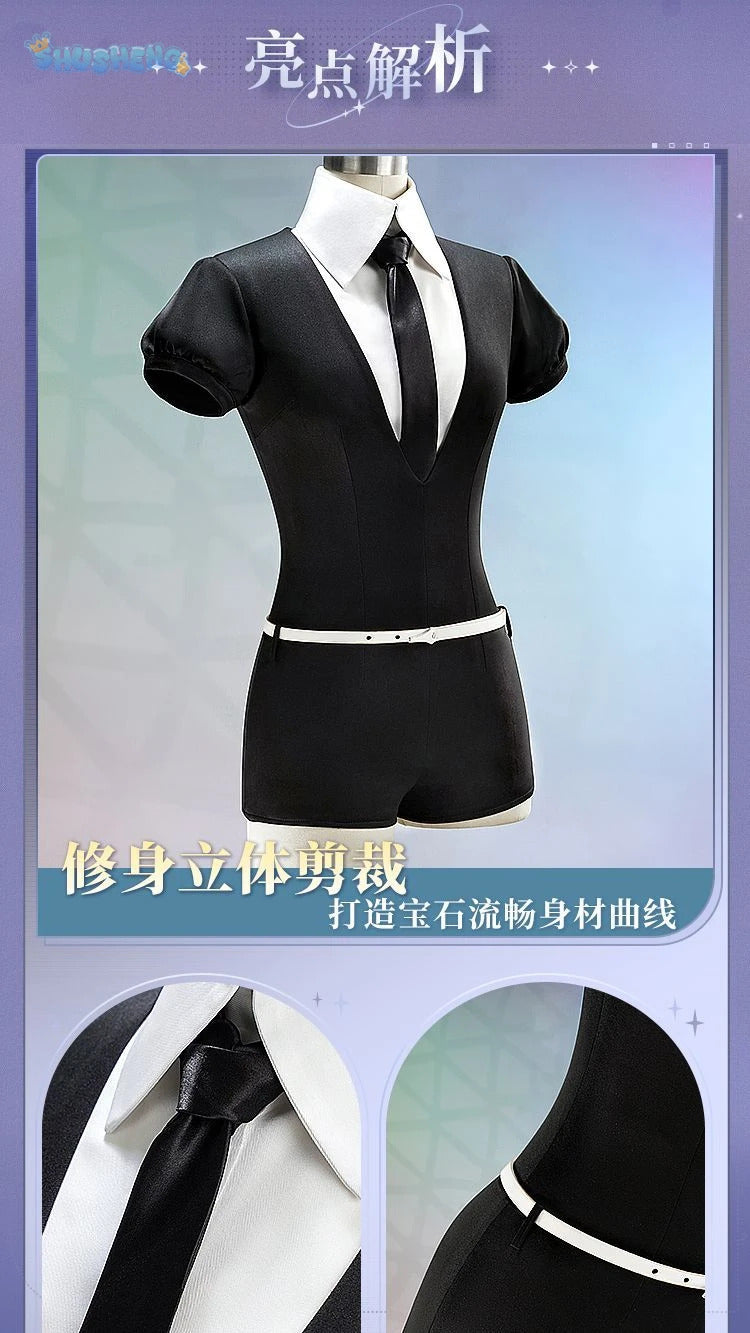 Phosphophyllite Antarcticite Land of the Lustrous Men Women Cosplay Costume Wig Tie Jumpsuit Outfit Uniform Belt