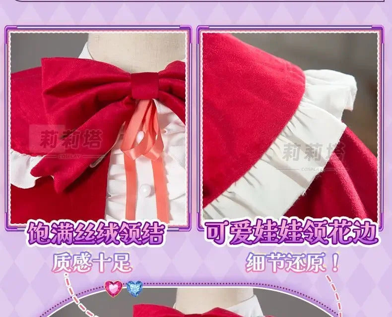 Manaka Laala cosplay 10th Anniversary Christmas red lolita dress Anime Pripara costume party gift girl accessories sweet new set