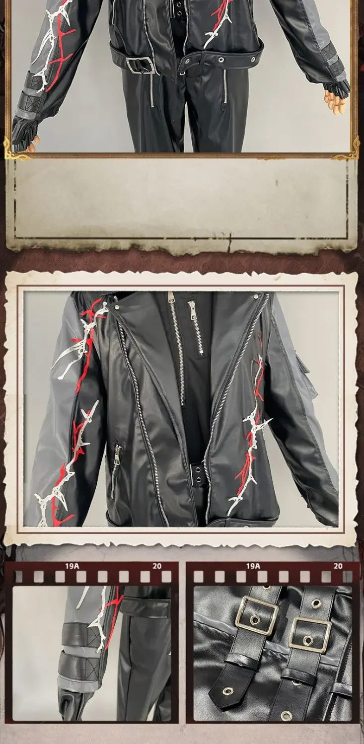 Love and Deepspace Sylus Cosplay Visitors from another world Costume Halloween Carnival Fashion Leather Props Uniform Sylus Set