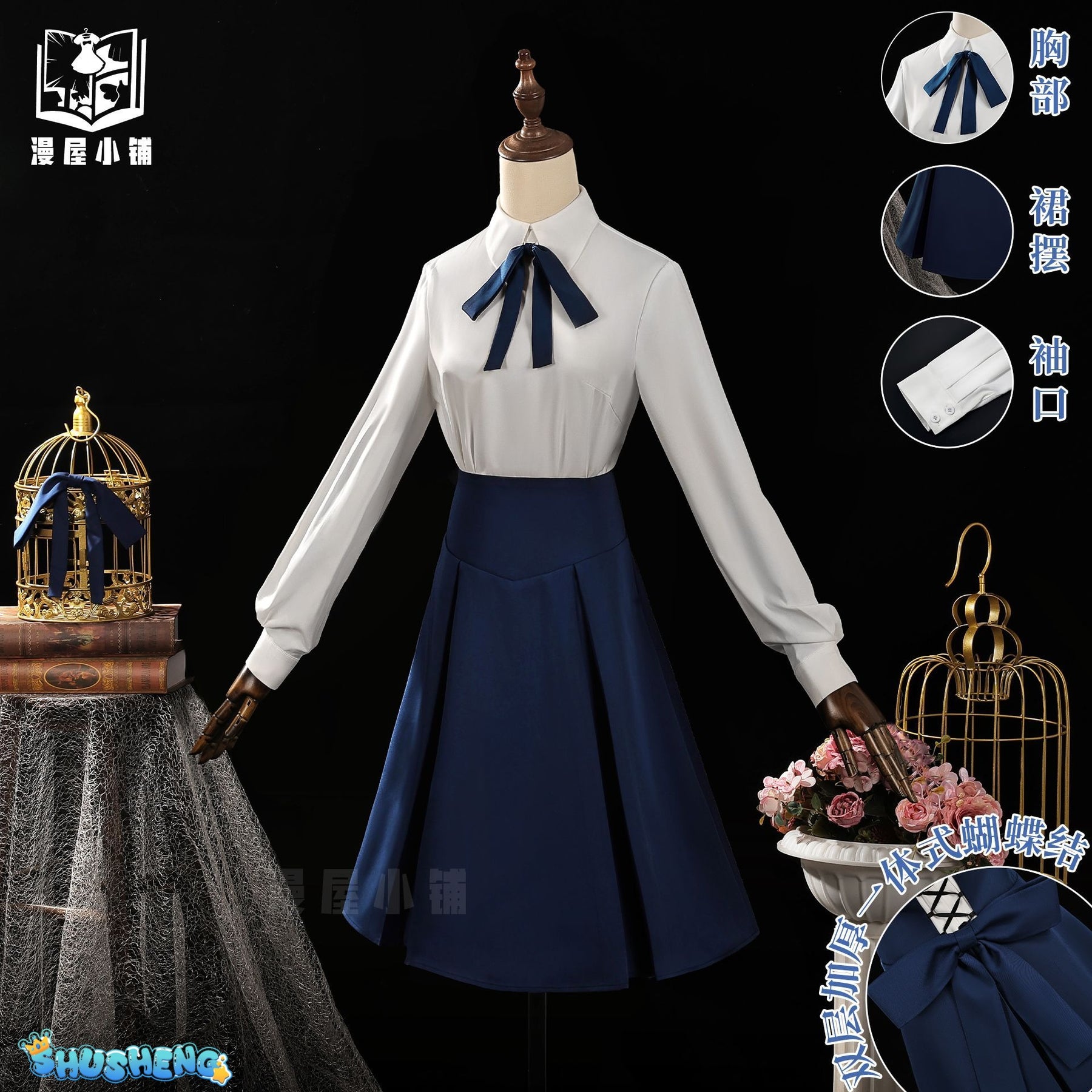 Fate/stay Night Artoria Pendragon Saber Cosplay Dress Daily Suit Outfits Japanese Jiakei Dresses Games Role-play Wig Prop Suits