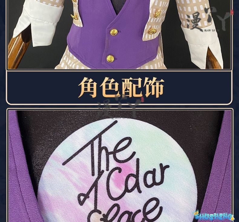 Jose Baden Cosplay Game Identity V Costume Pirate Radio First Costume Grid Uniform Suit Halloween Party Outfit for Man