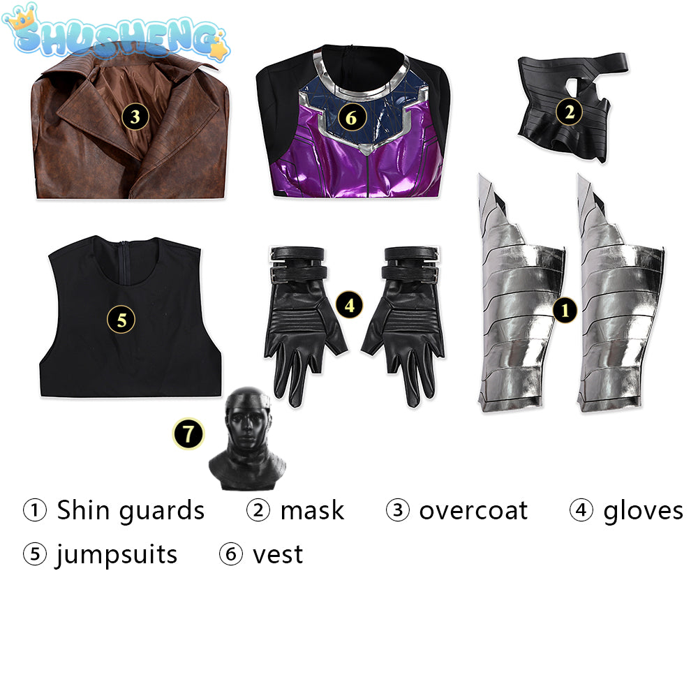 Gambit Cosplay Costume Man Leather Trench Coat Full Set and Individual Items Are Sold Custom Size