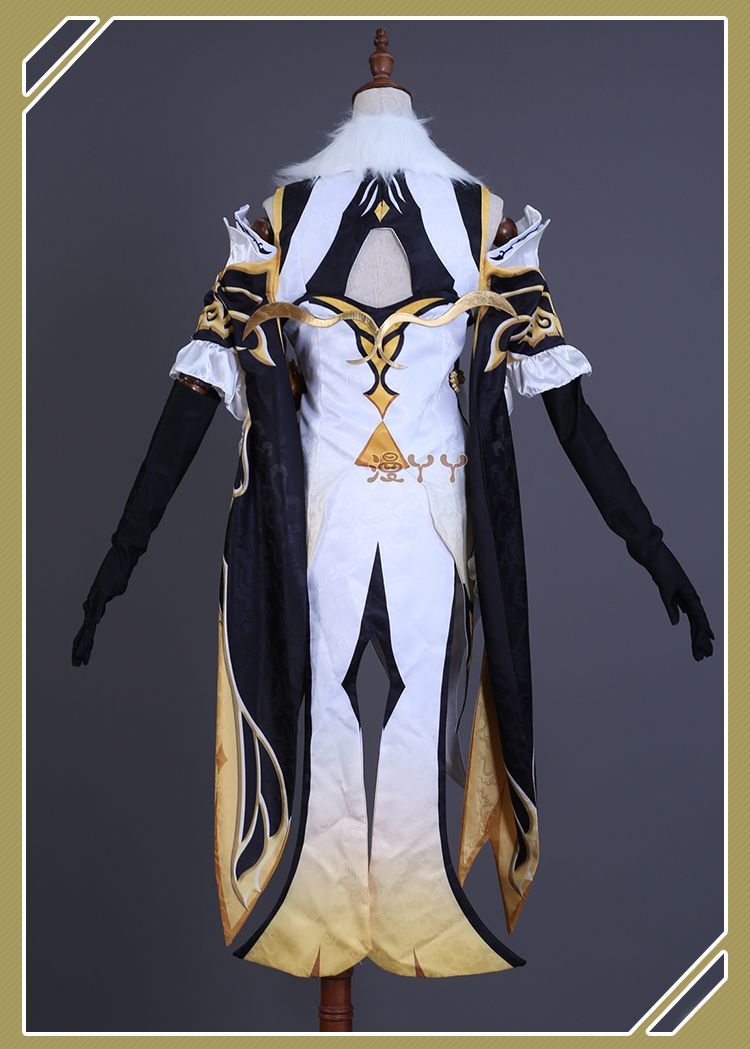 Ningguang Genshin Impact Cosplay Costume Wig Anime Game Ning Guang Cosplay Halloween Party Outfit for Women Girls