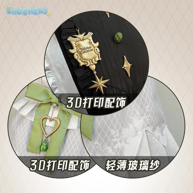 Nu: Carnival Olivine Cosplay Costume Sweet Maid Dress Halloween Carnival Lolita Uniform Accessories Prop Woman Man Olivine Set