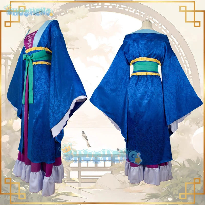 Anime The Apothecary Diaries Lihua Cosplay Costume Blue Dress Kusuriya No Hitorigoto Halloween Party for Women Girls Accessory