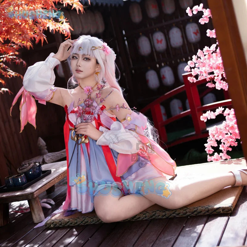 Wuthering Waves Jinhsi Peach Blossom Cosplay Costume New Skin Dress Uniform Jinzhou Magistrate Jue Halloween Party for Women