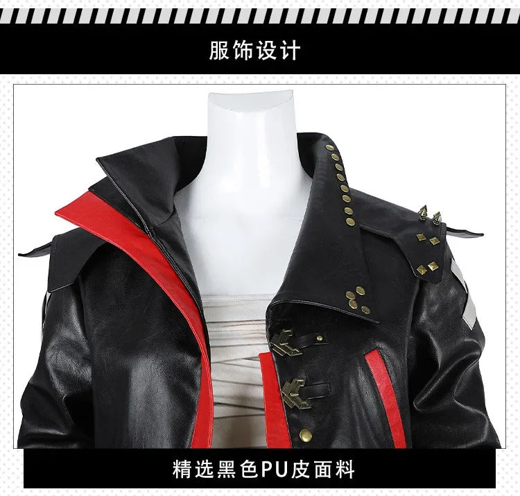 Arcang2 lol VI cosplay costume leather coat men women uniform suit Halloween party Carnival role play outfits Shusheng