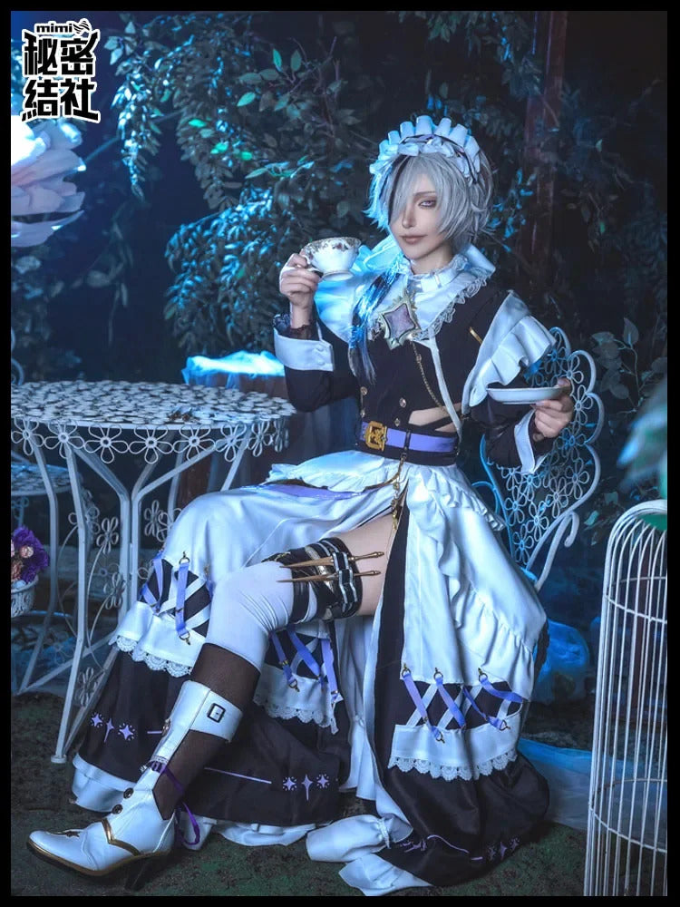 Game Nu: Carnival Blade Cosplay Costume Halloween Carnival Sweet Maid Dress Accessories Prop Set Woman Man Lolita Blade Uniform