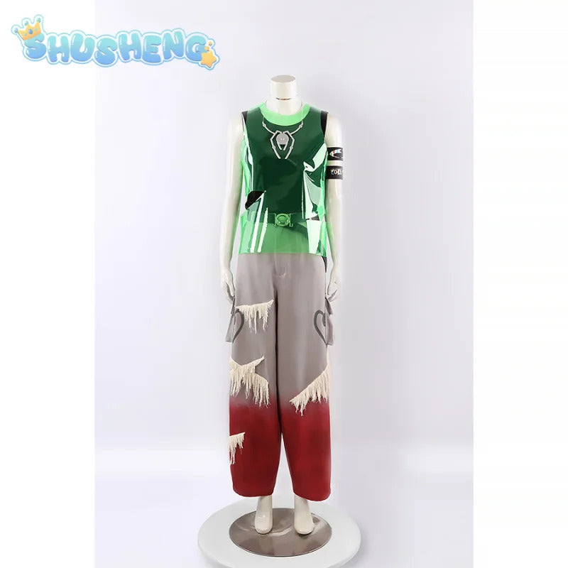 Alien stage till Cosplay r7 round7 Costume New Fashion Men Women Tank Top Pants Necklace Belt Set Party Carnival Fashion Uniform