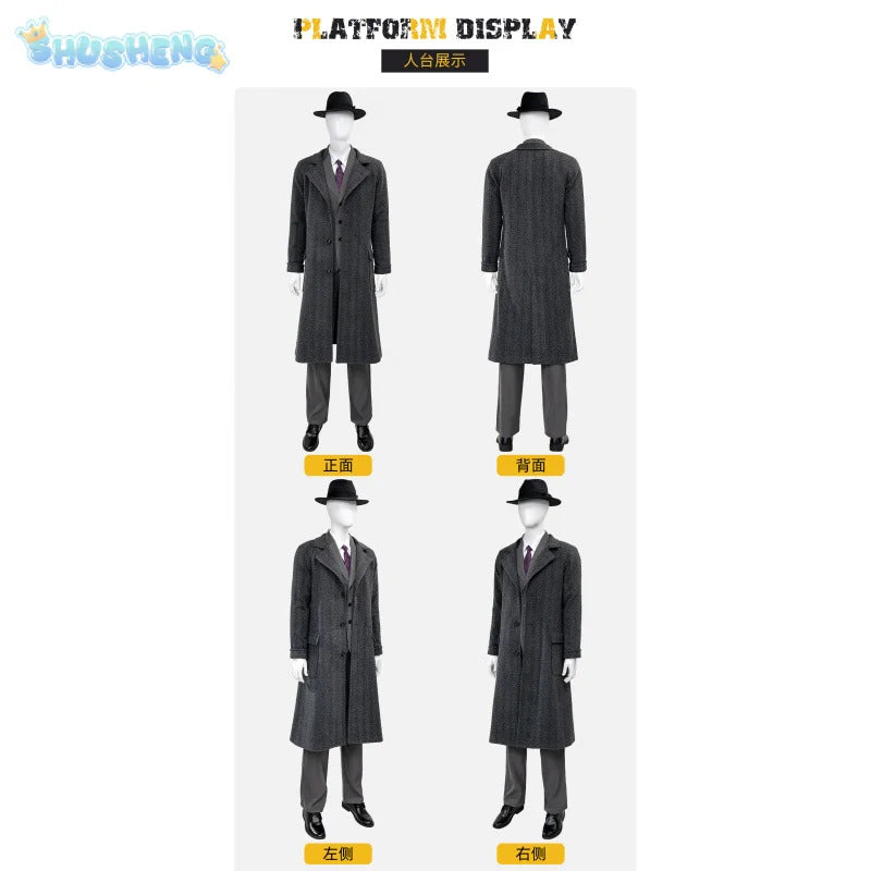 Shusheng-R Movie Noir Man Spider Cosplay Peter Parker Costume Man Fantasia suit coat vest for sale tie hat shoe set Halloween uniform
