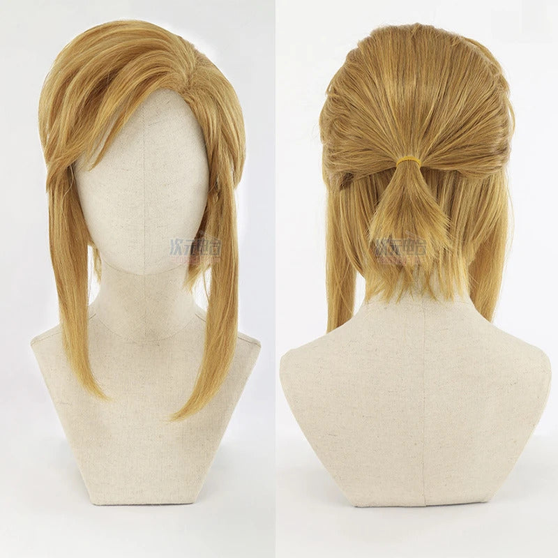 Game Link Zelda Cosplay Costume Heroes veil Wigs and ear accessories set Link Carnival Halloween for Adults Men Woman S-XXL
