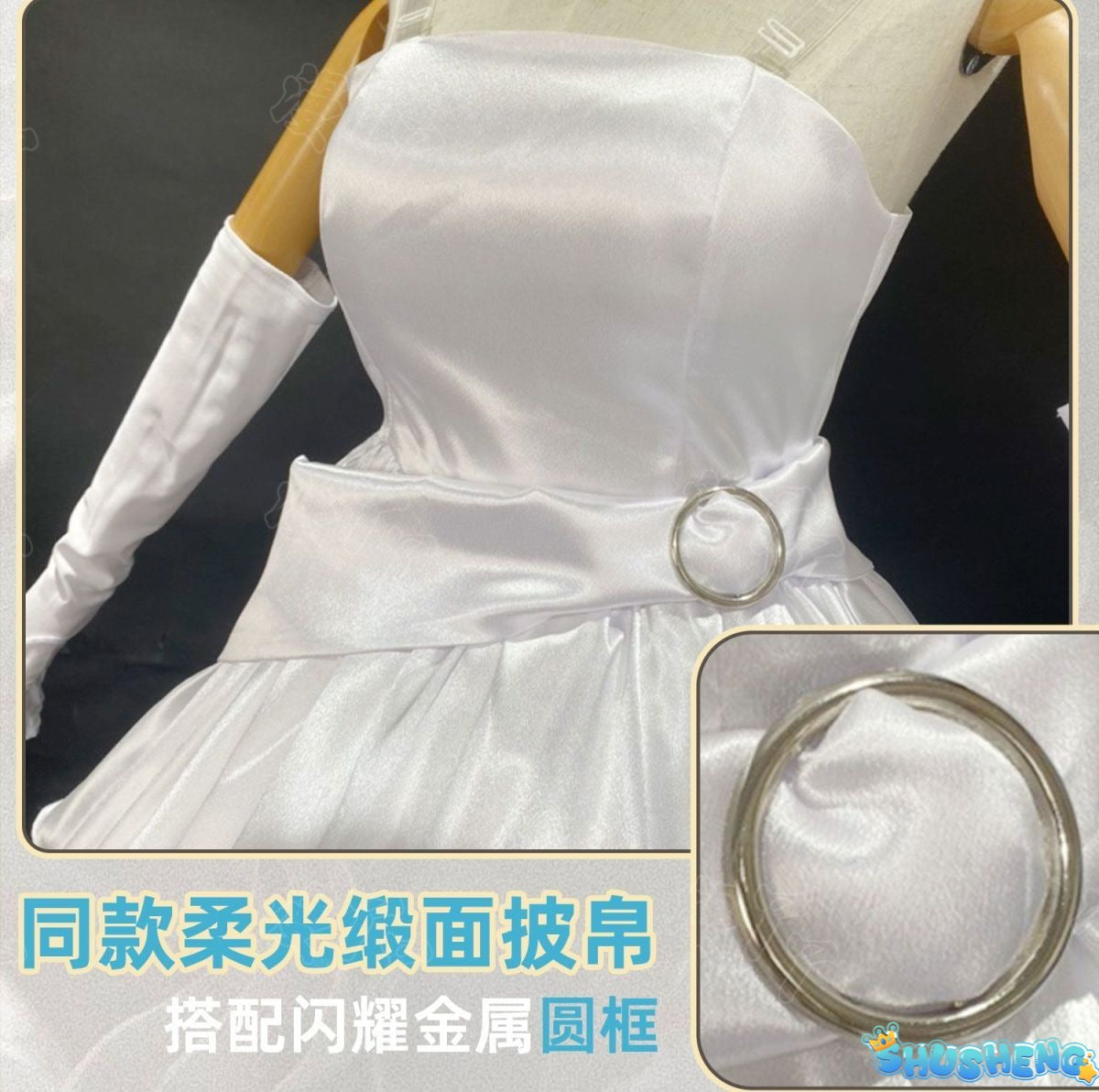 Takanashi Rikka Cosplay Anime Love, Chunibyo & Other Delusions Costume Gorgeous Wedding Dress and Accessories Halloween uniform