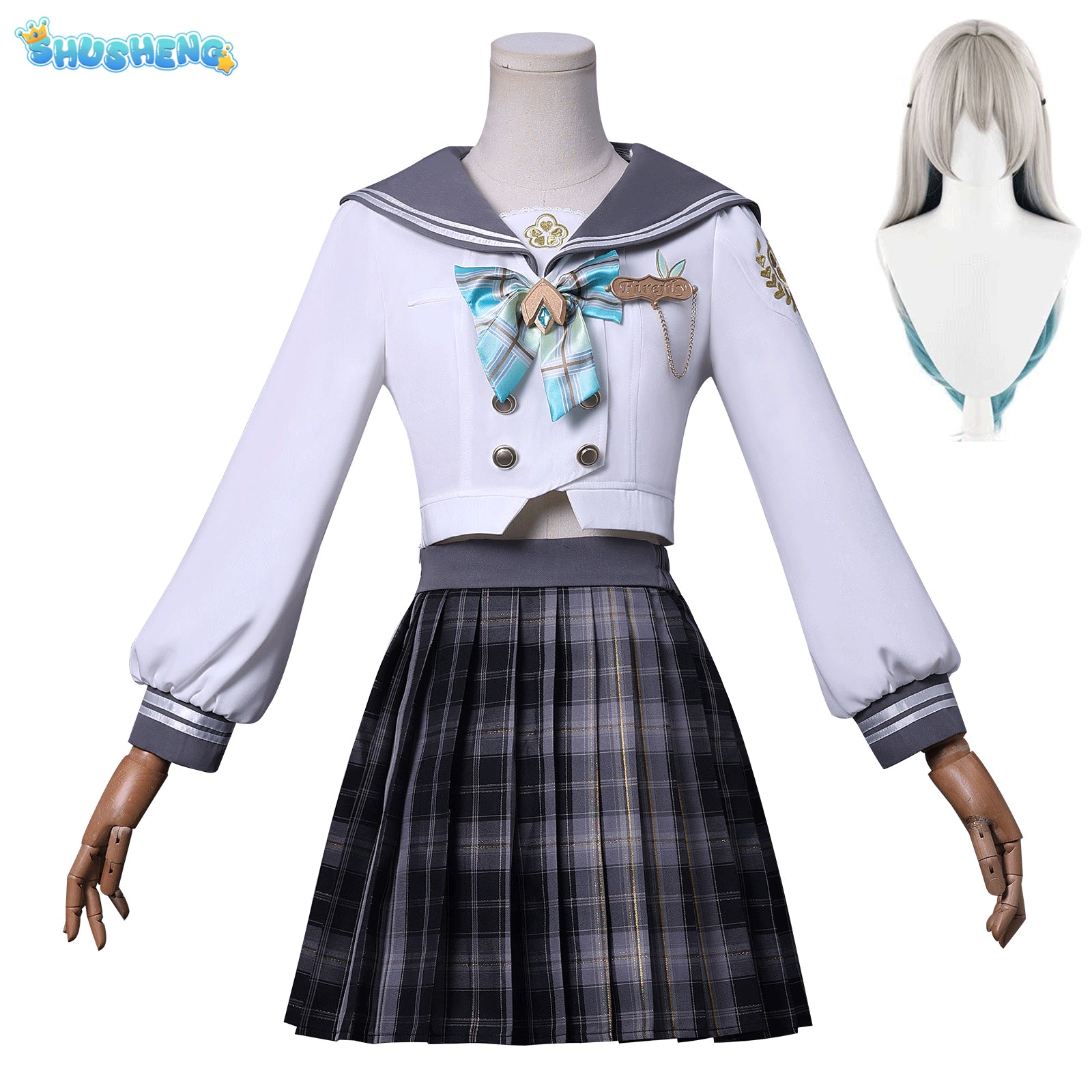 Anime Game Honkai Star Rail Fireflies Spring Missive Cosplay Clothing Full Set Costume Outfits For Woman JK Dress Cosplay Party