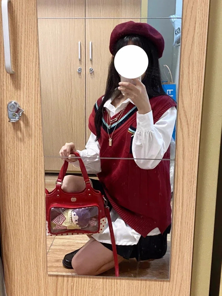 Rafayel Cosplay Love and Deepspace Men Fashion Vest Sweater Red Maple Season Uniform Halloween Costumes Rafayel Role Play Suit