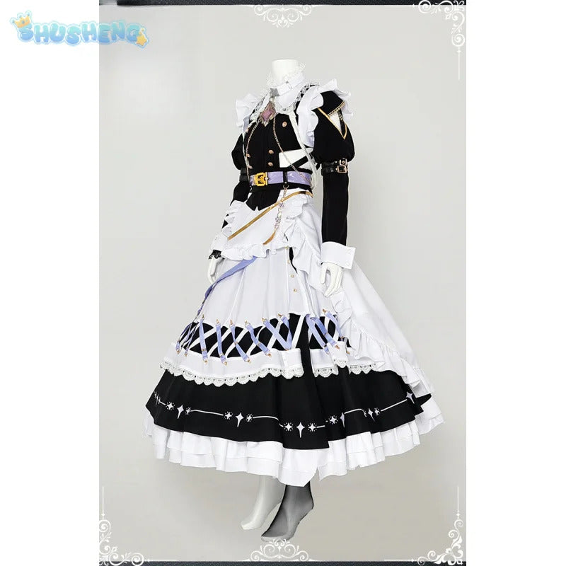 Game Nu: Carnival Blade Cosplay Costume Halloween Carnival Sweet Maid Dress Accessories Prop Set Woman Man Lolita Blade Uniform