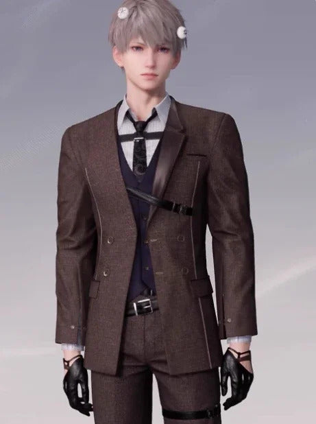 Shusheng-R Game Love and Deepspace Rafayel Xavier Zayne Sylus Cosplay Costume Halloween party handsome suit pants shirt tie Man uniform set