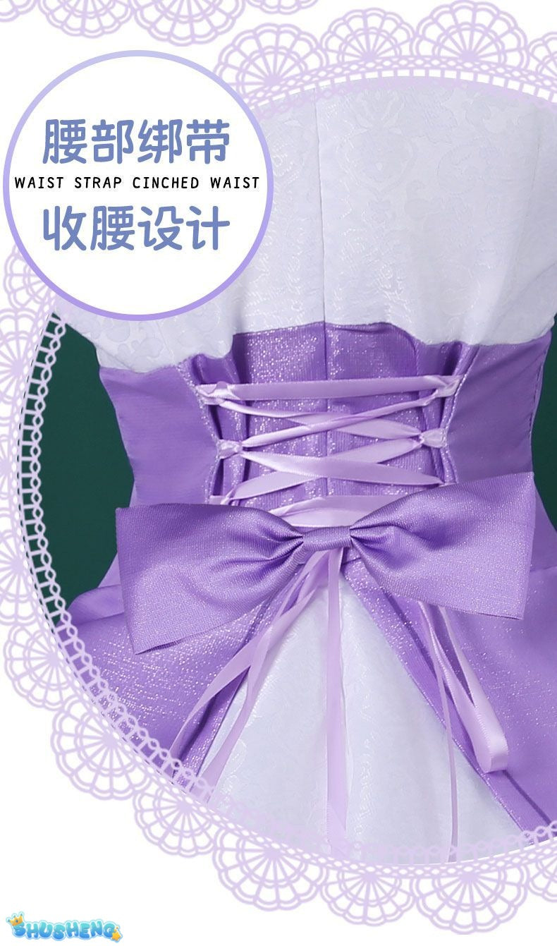 Anime Re:Zero Emilia Cosplay Costume Wigs Suit Coser Halloween Party Role Play Outfit Dress
