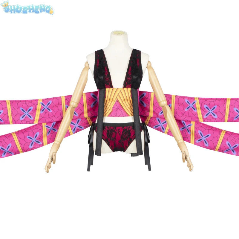 Daki cosplay costume hair pins tattoo wig anime cosplay upper moon 6 sexy kimono dress party Daki outfit Women